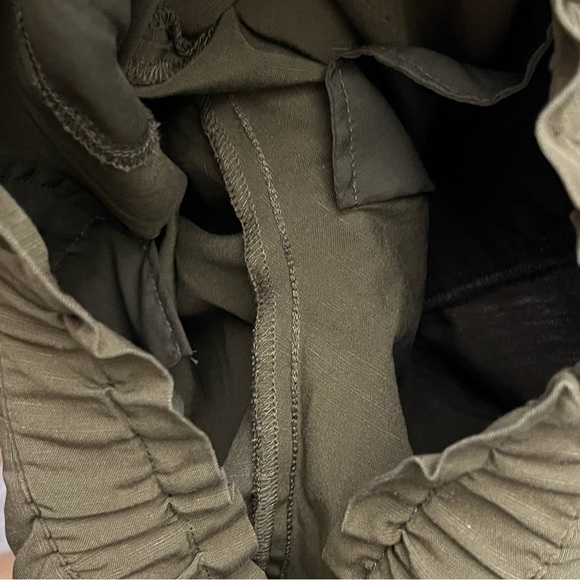 Talbots Green Linen Blend High Waisted Straight Leg Paper Bag Pants Size Small - Picture 7 of 10